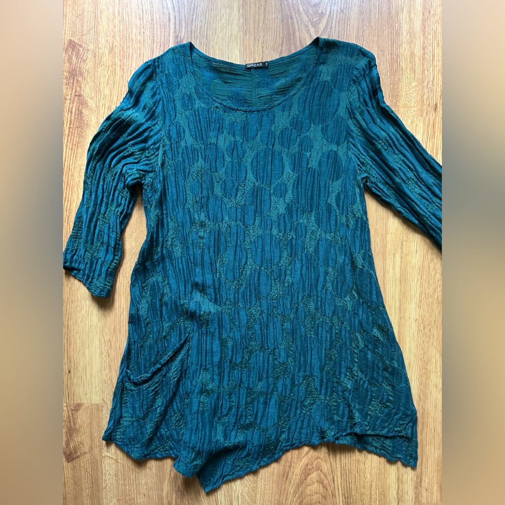 Grizas Teal Textured Blouse